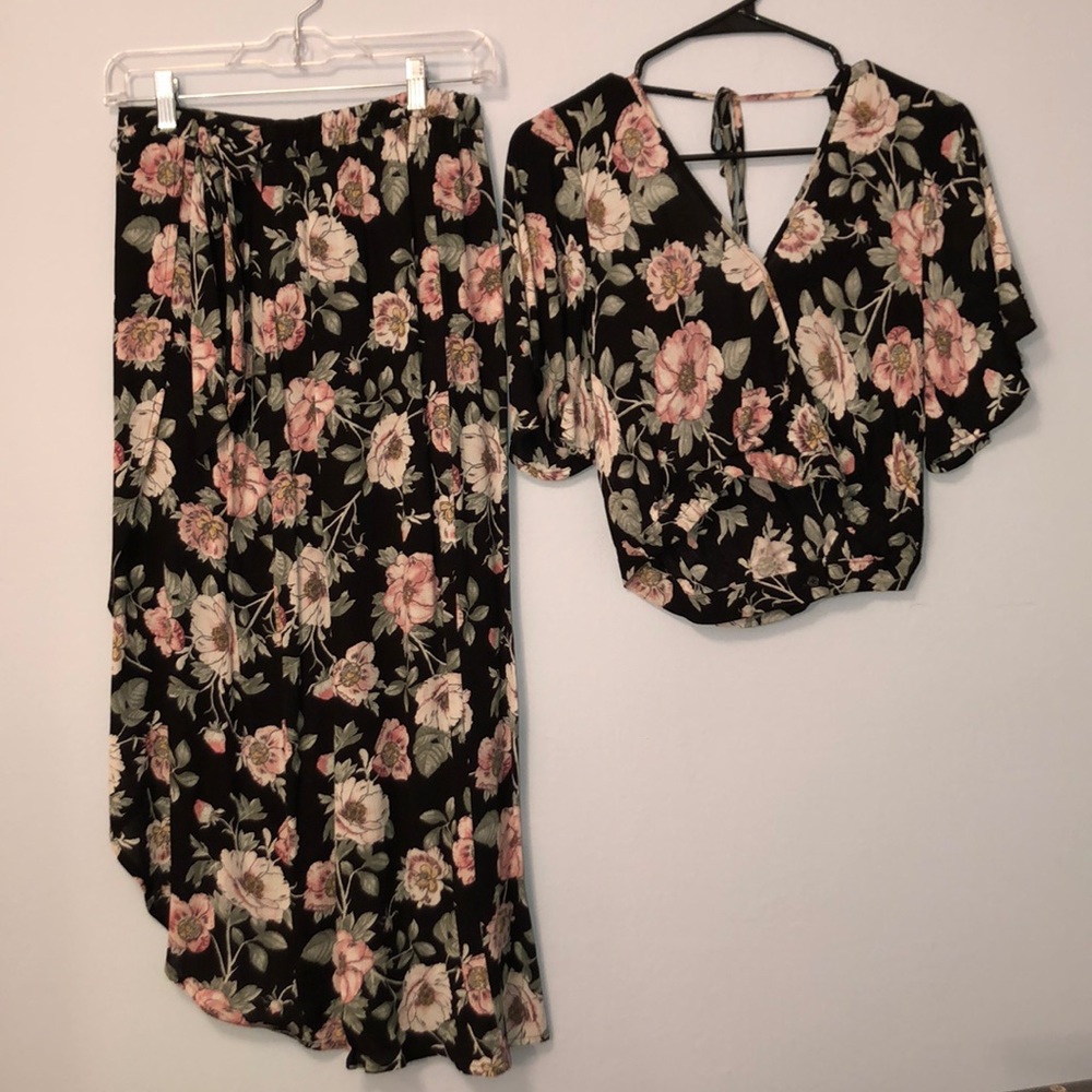 Two-Piece Floral Outfit